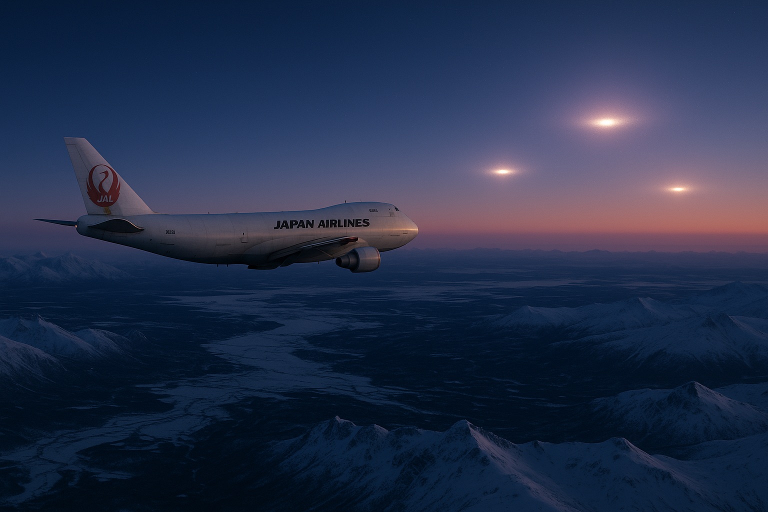Image 1:The JAL Flight 1628 UFO Incident: Declassified Files Reveal a 50-Minute Encounter Over Alaska